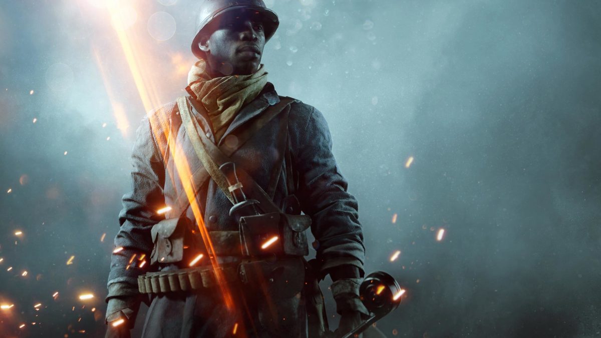 Screenshot from Battlefield 1, an image of a colonial soldier