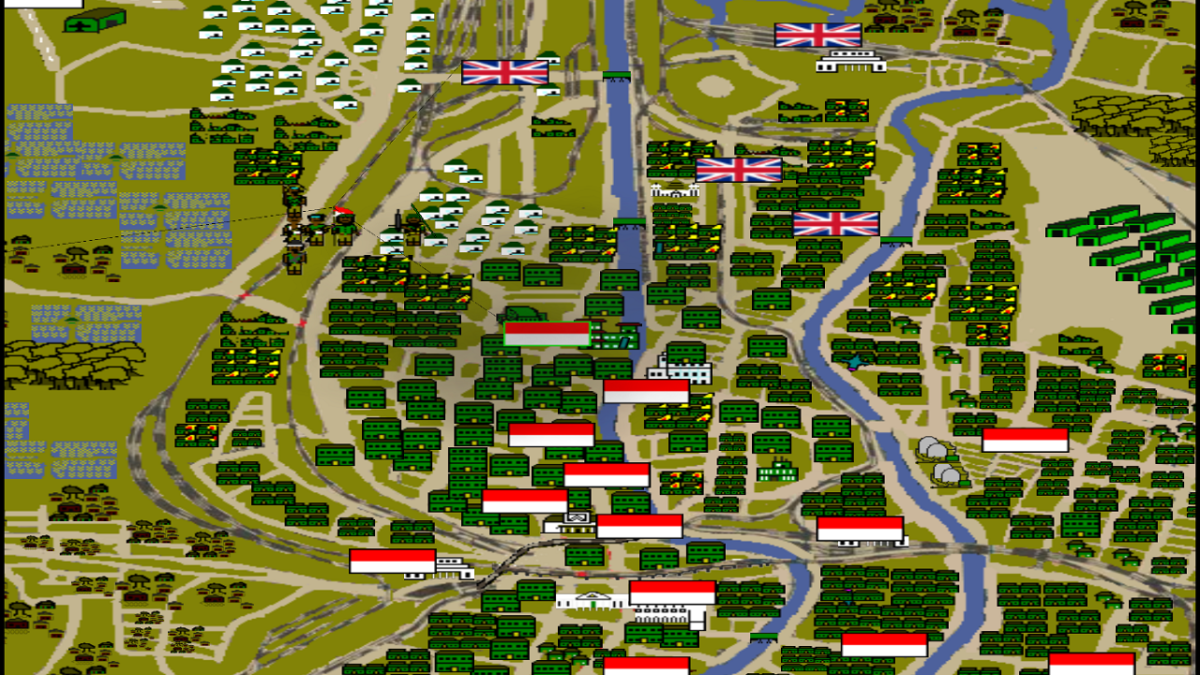Screenshot: Surabaya Inferno - a real-time tactics game based on the Battle of Surabaya, which occured on 10th November 1945