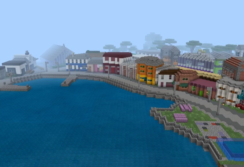 Screenshot: Cumbraecraft - Harbour, Millport, Isle of Cumbrae in Minecraft